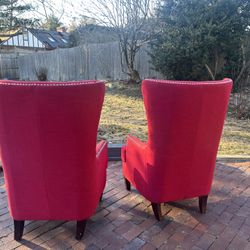 Red Wing Back Chairs