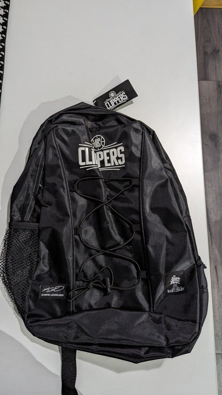 Black Backpack With Clippers Logo