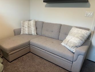 Light gray sleeper sofa