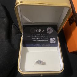 GRA moissanite three-stone ring
