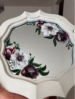 Vintage mirror- hand painted