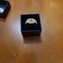 Gold Plated Cubic Zirconia Ring Size 10