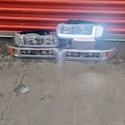 LED Chrome Headlights for 1500 Chevy Silverado 1999_2002