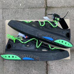 Nike Blazer Low Off-White Black Electro Green Size 10