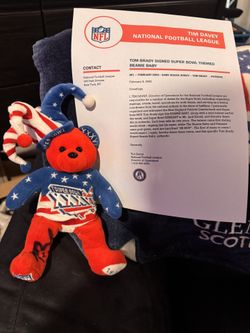 RARE Tom Brady Autographed Beanie Baby Limited Edition W LOA