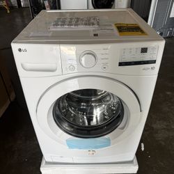 LG 4.5 Cu. Ft. Stackable Front Load Washer in White with Coldwash Technology