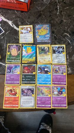14 holo Pokémon cards from 25th anniversary set