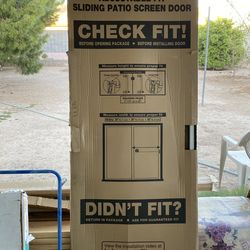 White metal 30 inch sliding screen door