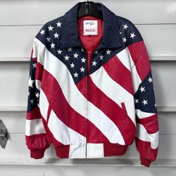 American Flag Leather Jacket.