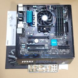 MSI A88Xm Motherboard Combo - AMD Athlon X4 860k CPU, 8GB RAM, Fan, Cooler, & io Backplate!