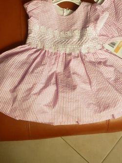Pink & White Dress 12M