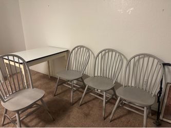 4 wood chairs