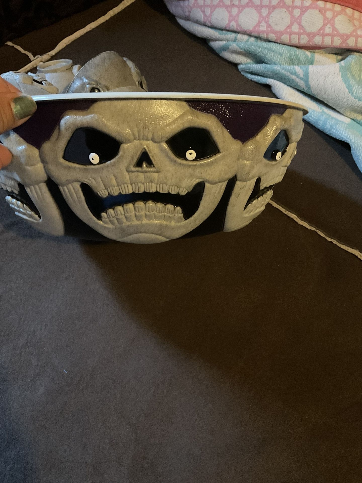 Easter Halloween Skeleton Skull Punch  bowl