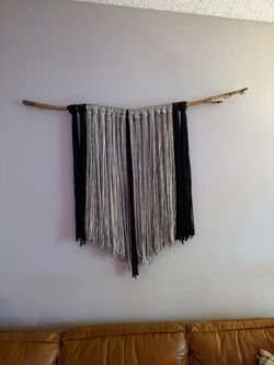 Yarn Wall Hanging on Driftwood Branch