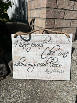 Rustic Wood Hanging Sign or Wedding Decor