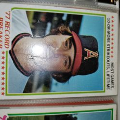 1978 Topps Card '77 Record Breaker Nolan Ryan Baseball Card 