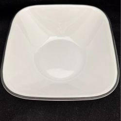 CORELLE Vitrelle Square 6.5" Replacement SOUP Cereal BOWL Black Rim SIMPLE LINES