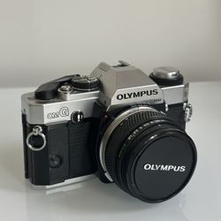 Vintage Camera Olympus omG + Two Lenses, Flash and bag