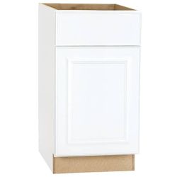 Hampton 18 in. W x 24 in. D x 34.5 in. H Assembled Base Kitchen Cabinet in Satin White