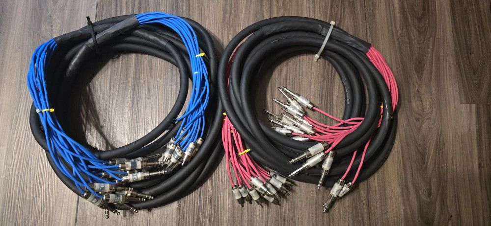 Two 25ft Horizon 16-Channel TRS → RCA Audio Snake Cables