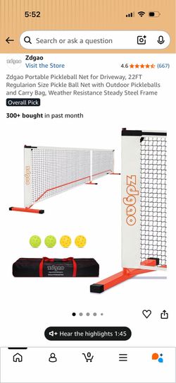 Pickleball Net System – New (Opened) – Portable Full-Size