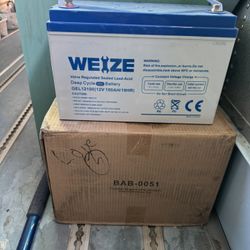 Two Weize 100 Amp Hour Batteries Brand New