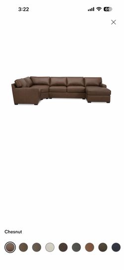 Radley leather sectional  4 pc with chaise