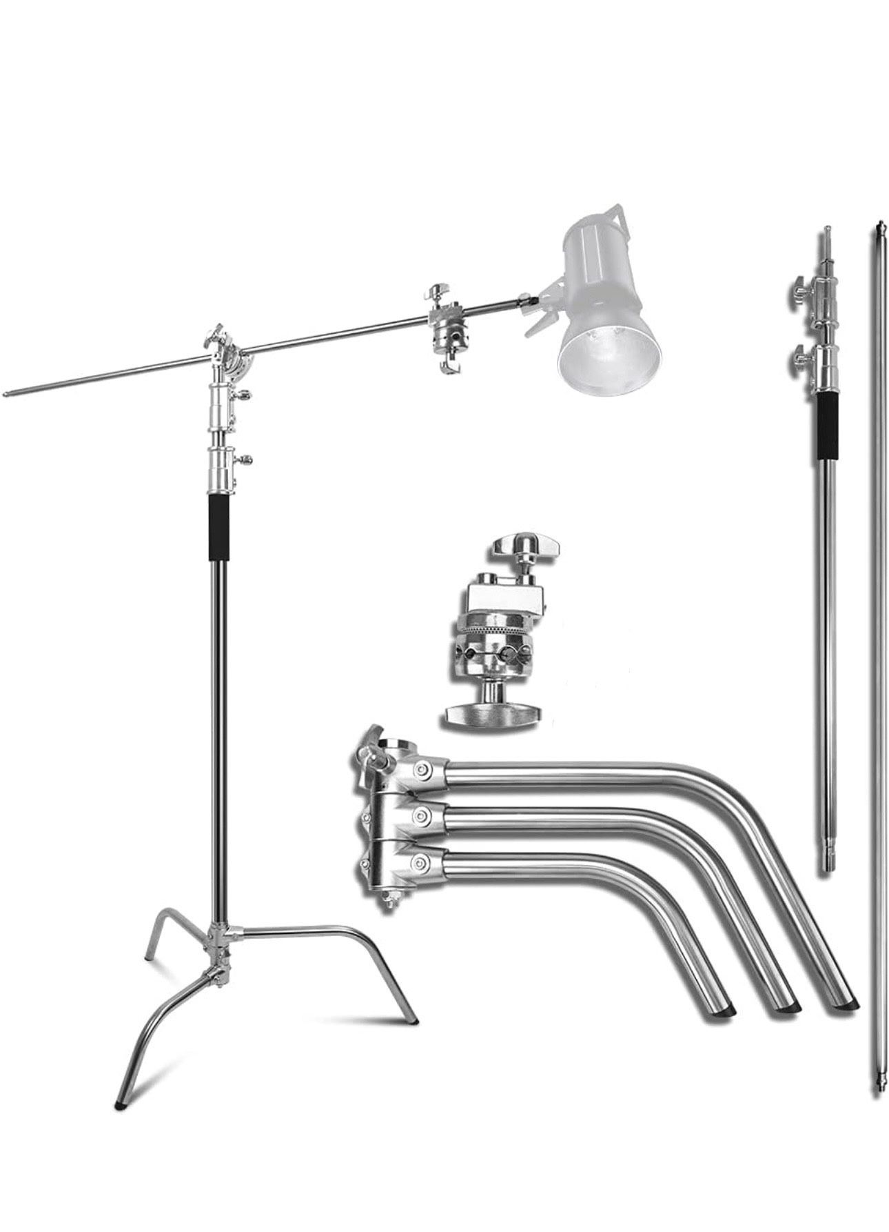 Flashpoint 10' C Stand (Century) Light Stand on Turtle Base Kit w/40" - Chrome