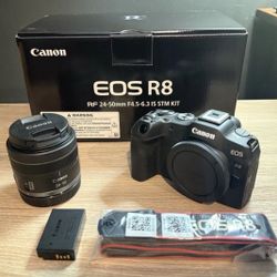 Canon EOS R8 4k video Mirrorless camera with RF24 50mm F/4.5-6.4 is stm lens 