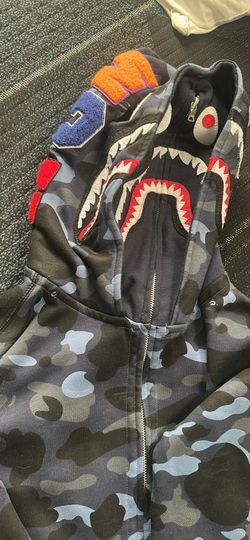 BAPE gray & black camouflage zip-up hoodie #streetwear #camo