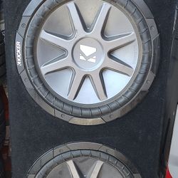 Pair Of 12" Kickers CompVR Subs 4ohm DVC With Ported Box
