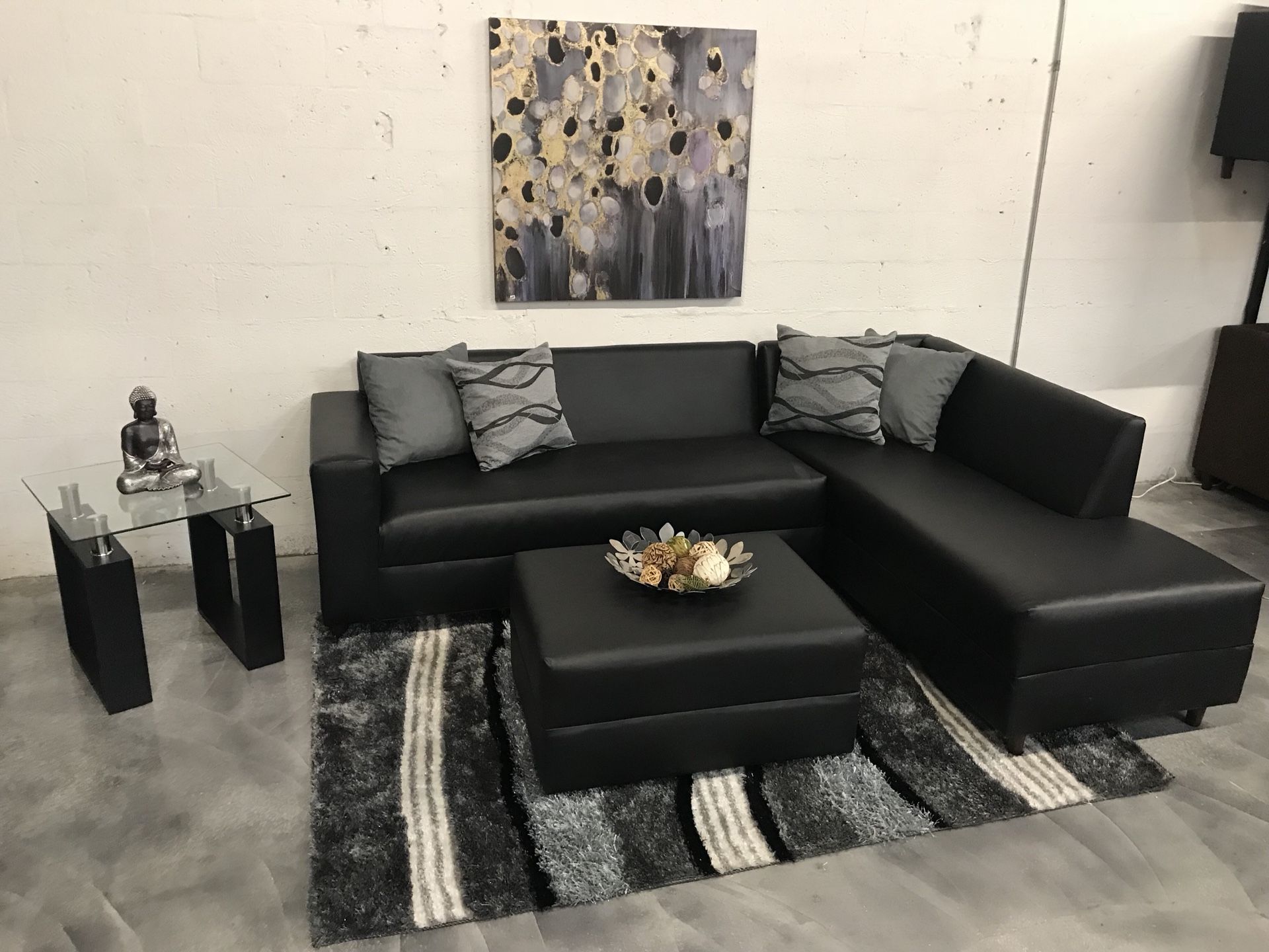 Black Sectional Sofa - Also Available in Other Colors