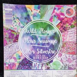 First Edition Wild Flower Premium 12"x12" 48 Sheets (FSC) paper pad, 12x12, Multicolor

