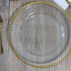 Clear Beaded Plates 