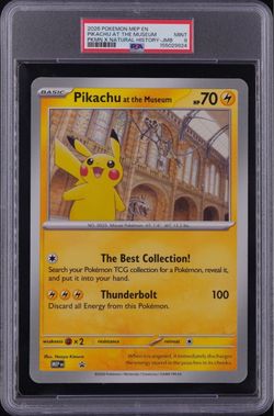 2026 POKEMON MEP EN-ME BLACK STAR PROMO PIKACHU AT THE MUSEUM PSA 9
