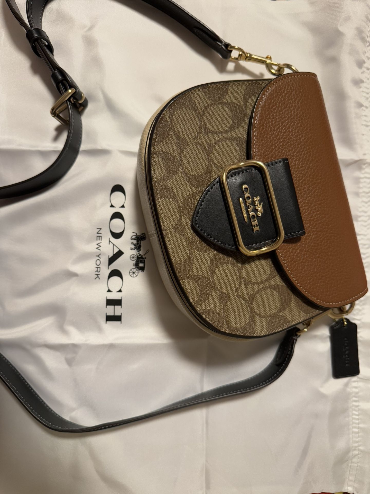 Coach Morgan Saddle Bag In Colorblock Signature Canvas