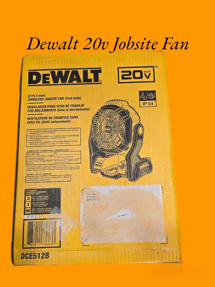 Dewalt 20v Jobsite Fan (Tool-Only) 
