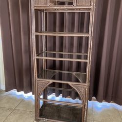 Vintage MCM Rattan Shelf