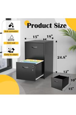 Cabinets,Metal Office File Cabinet with Lock,Black