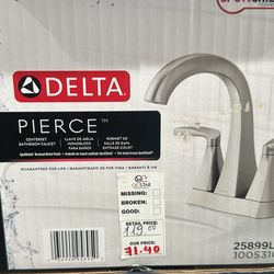 Delta Pierce 4 in. Centerset 2-Handle Bathroom Faucet in SpotShield Brushed Nickel