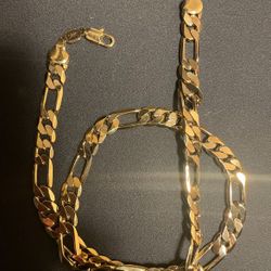 18k Gold Finish Figaro Chain