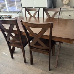 Elegant Mid-Century Modern Wooden Dining Table – 6 Seater