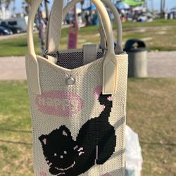 Trendy Mini Tote Bags – Harlequin, Cat & Geometric Styles 👜✨