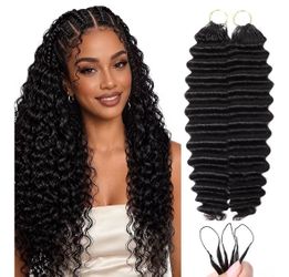 Black Deep Wave Crochet Hair Extensions