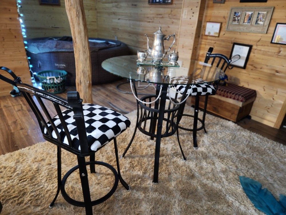 Vintage Glass Table & Chairs