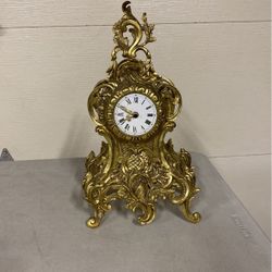 Vintage  Bronze Mantel Clock From Europe Dore Style