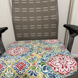 Used Adjustable Office Chair With Safety Flower Prented Cover 