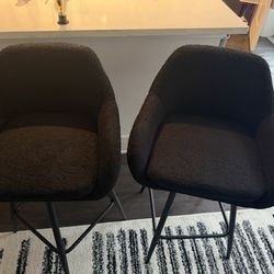 Two Black Barstools 