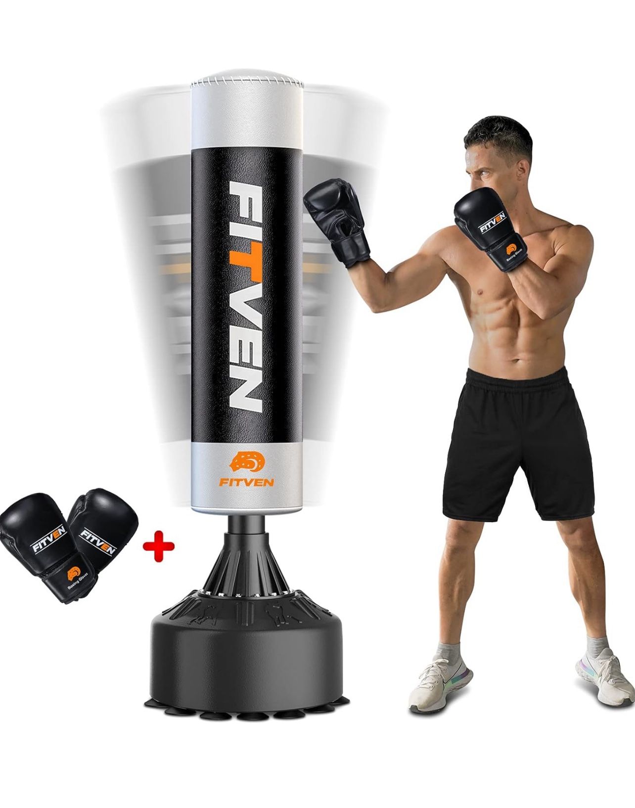 Punching Bag With Boxing Gloves