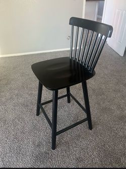 Set of 2 black Windsor barstools